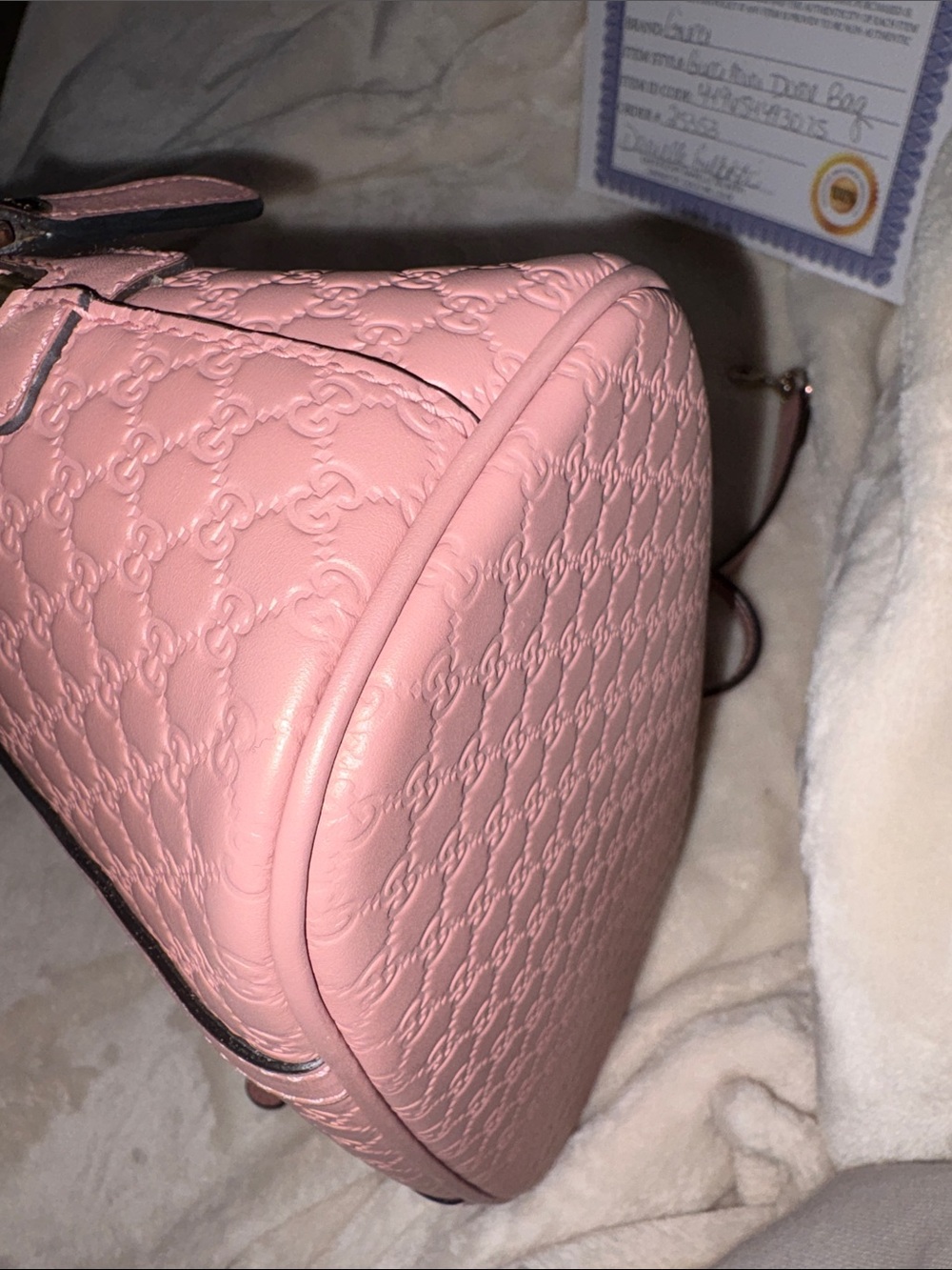 Gucci Pink mini dome bag with authenticity and crossbody strap - Picture 7 of 9